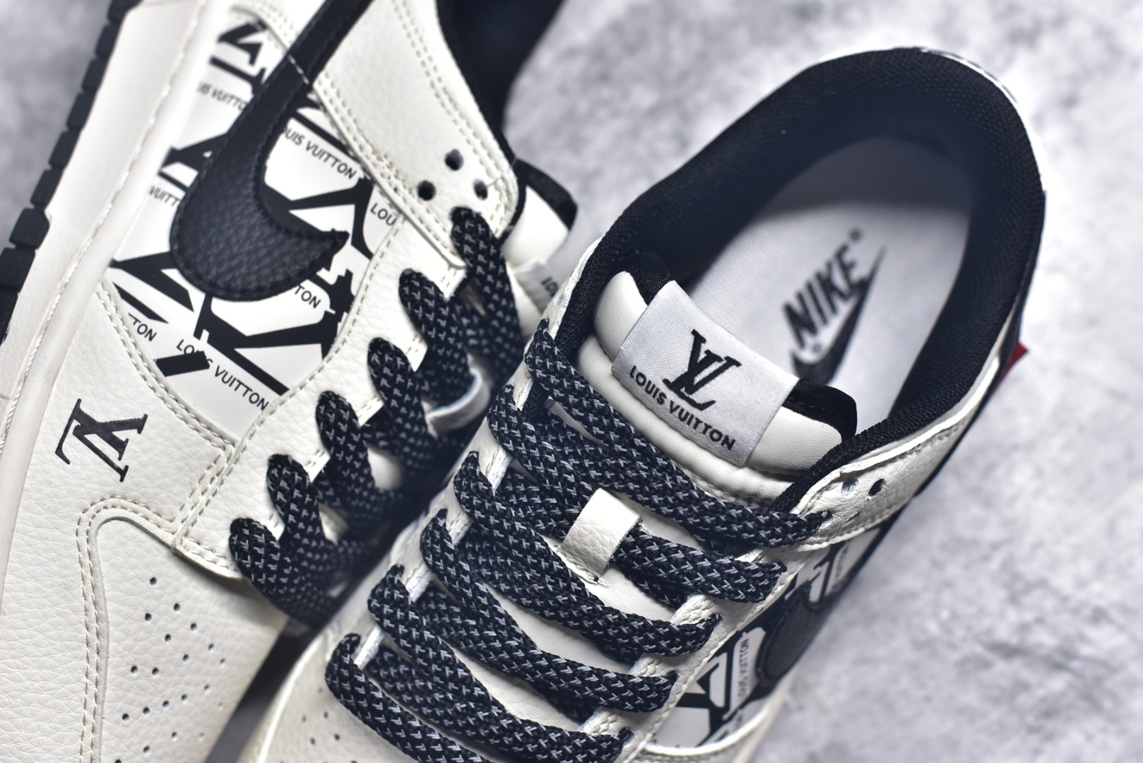 图片[9]-#Nike SB Dunk Low LV联名 印花米黑 高端定制 低帮休闲板鞋 QW5836-021 #定制鞋盒 大厂纯原品质出货 超高清洁度 皮料切割干净无任何毛边 细节完美 尺码：36 36.5 37.5 38 38.5 39 40 40.5 41 42 42.5 43 44 44.5 45 9.E5-选品中心