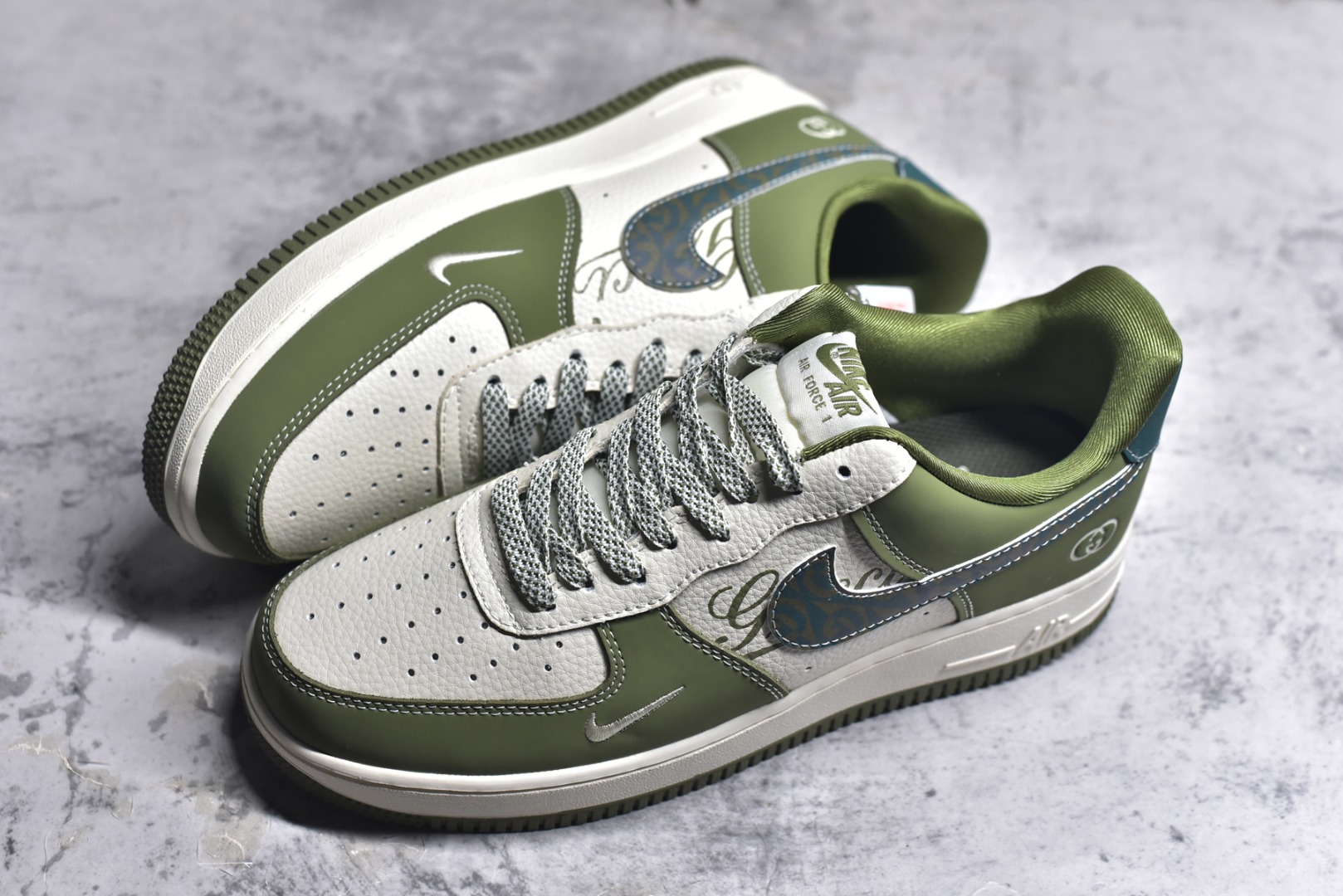 图片[7]-#Nike Air Force 1\’07 Low 古驰联名 草绿 空军一号低帮休闲板鞋 KK1988-094 #原楦头原纸板 原装鞋盒 定制五金配件 内置全掌气垫 原厂鞋底 尺码：36 36.5 37.5 38 38.5 39 40 40.5 41 42 42.5 43 44 44.5 45 9.D4-选品中心