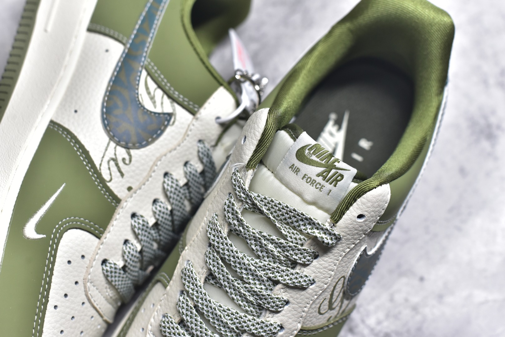 图片[9]-#Nike Air Force 1\’07 Low 古驰联名 草绿 空军一号低帮休闲板鞋 KK1988-094 #原楦头原纸板 原装鞋盒 定制五金配件 内置全掌气垫 原厂鞋底 尺码：36 36.5 37.5 38 38.5 39 40 40.5 41 42 42.5 43 44 44.5 45 9.D4-选品中心