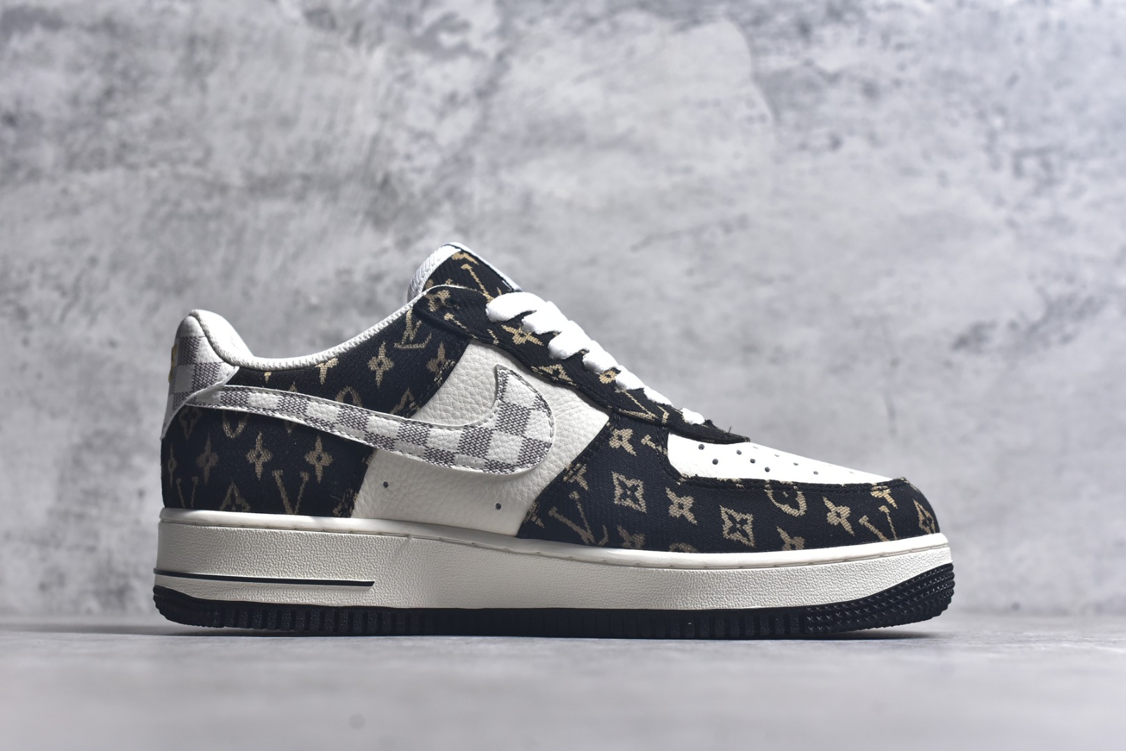 图片[3]-#Nike Air Force 1\’07 Low LV联名 黑金织布 空军一号低帮休闲板鞋 BZ6880-104 #原楦头原纸板 原装鞋盒 原厂鞋底 超高清洁度 细节完美 尺码：36 36.5 37.5 38 38.5 39 40 40.5 41 42 42.5 43 44 44.5 45 9.D4-选品中心