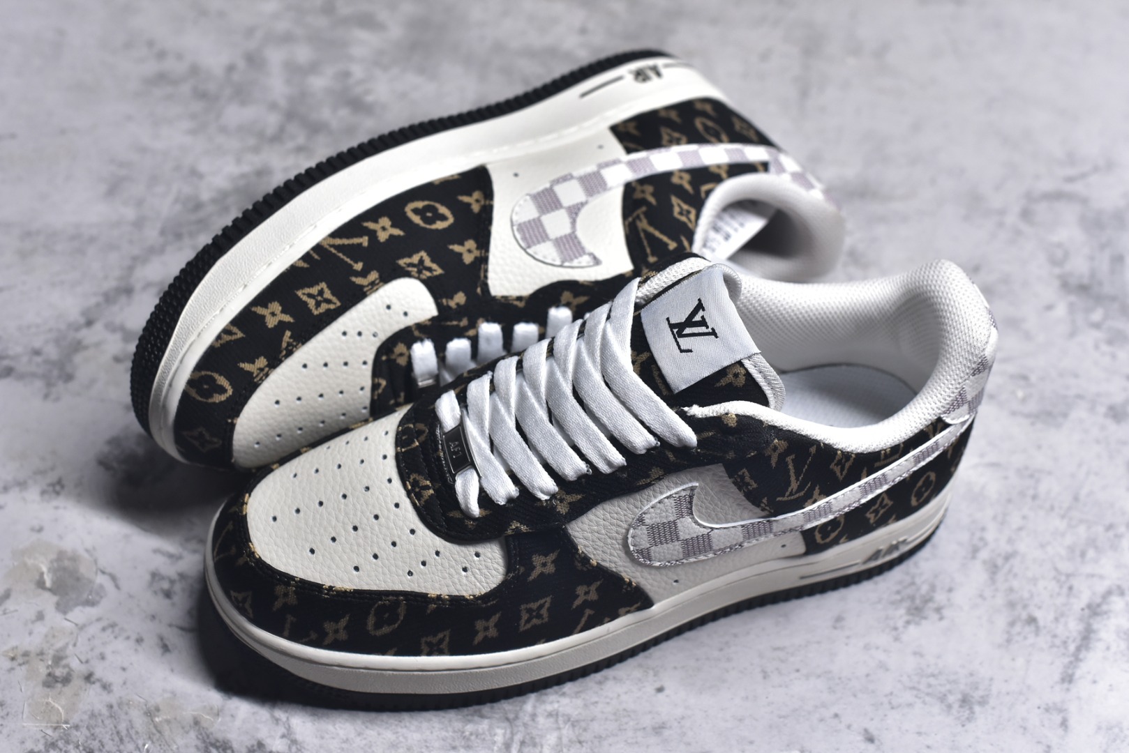 图片[7]-#Nike Air Force 1\’07 Low LV联名 黑金织布 空军一号低帮休闲板鞋 BZ6880-104 #原楦头原纸板 原装鞋盒 原厂鞋底 超高清洁度 细节完美 尺码：36 36.5 37.5 38 38.5 39 40 40.5 41 42 42.5 43 44 44.5 45 9.D4-选品中心