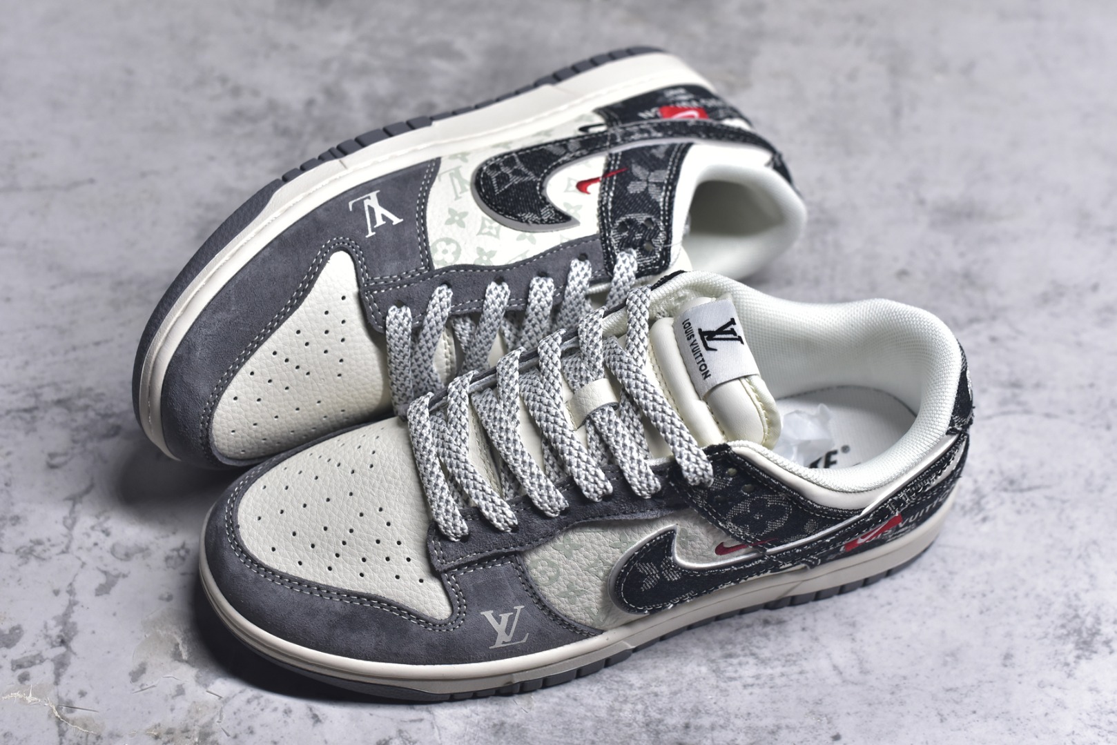 图片[7]-#Nike SB Dunk Low LV联名 猪八黑牛仔 周年高端定制 低帮休闲板鞋 YX5066-387 #定制鞋盒 大厂纯原品质出货 超高清洁度 皮料切割干净无任何毛边 细节完美 尺码：36 36.5 37.5 38 38.5 39 40 40.5 41 42 42.5 43 44 44.5 45 9.E5-选品中心