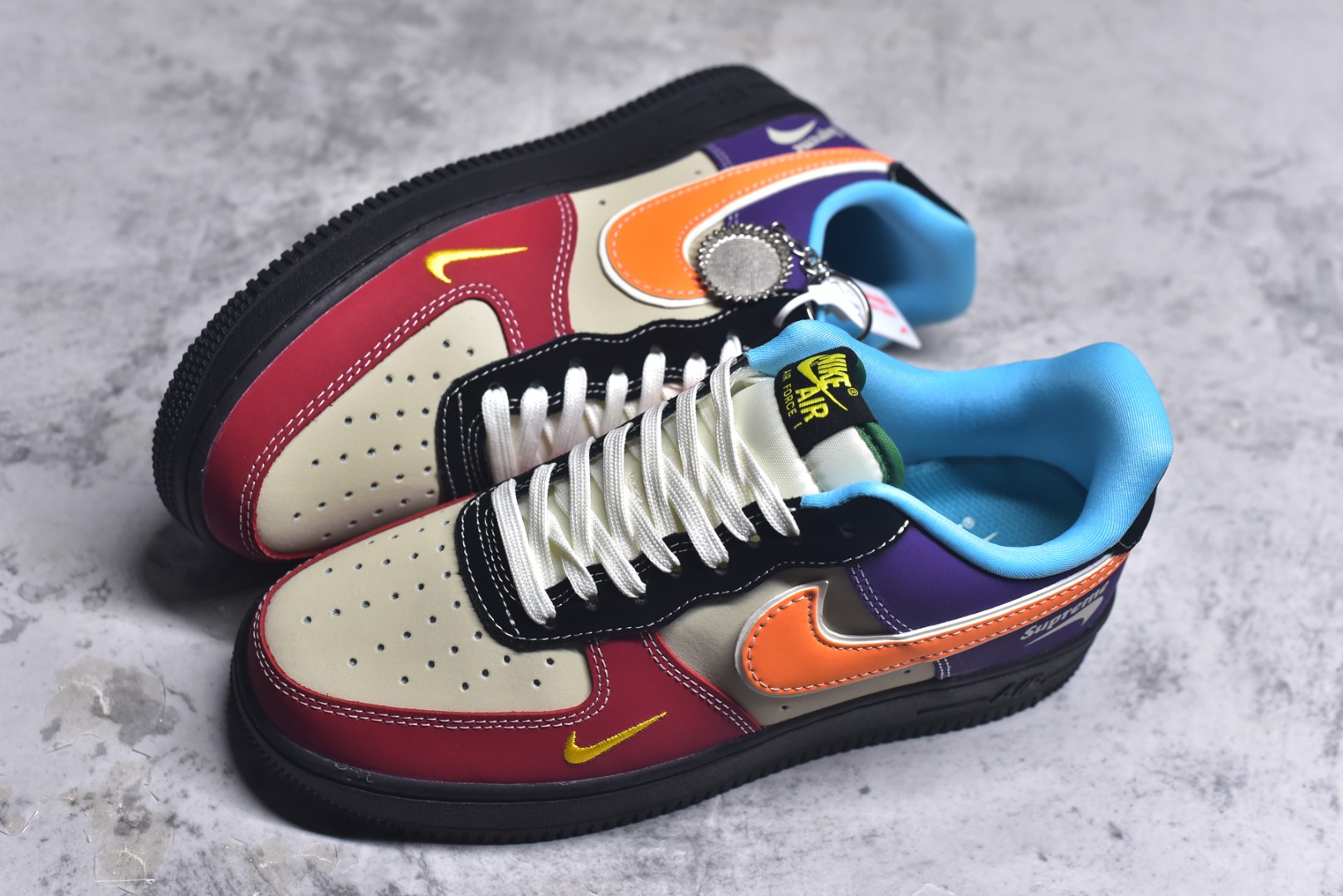 图片[7]-#Nike Air Force 1\’07 Low Supreme联名 红黄紫 空军一号低帮休闲板鞋 KB1688-004 #原楦头原纸板 原装鞋盒 定制五金配件 内置全掌气垫 原厂鞋底 尺码：36 36.5 37.5 38 38.5 39 40 40.5 41 42 42.5 43 44 44.5 45 9.D4-选品中心