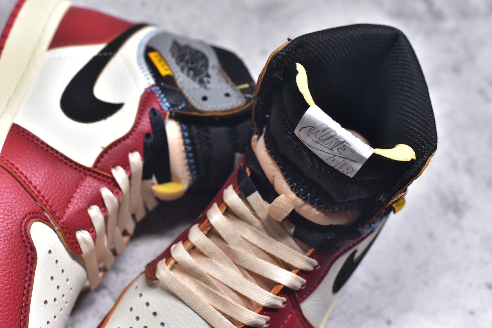 图片[9]-#Union x Air Jordan 1 Retro High高帮aj1 乔丹一代经典复古运动篮球板鞋 大厂福利 全头层皮料 原楦原纸板 细节如图所 尺码： 36 36.5 37.5 38 38.5 39 40 40.5 41 42 42.5 43 44 44.5 45 46 47.5-选品中心