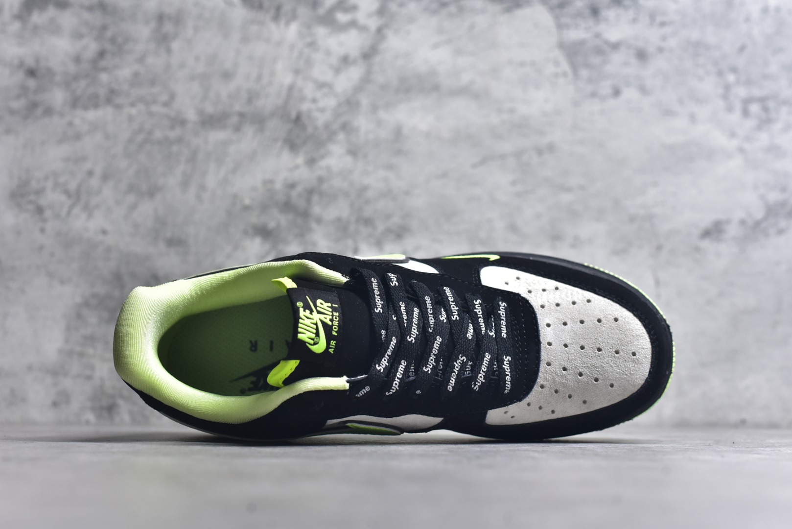 图片[4]-#Nk Air Force 1\’07 Low Supreme联名-黑夜荧光 空军一号低帮休闲板鞋 DF0188-009 #原楦头原纸板 原装鞋盒 定制五金配件 内置全掌气垫 原厂鞋底 尺码：36 36.5 37.5 38 38.5 39 40 40.5 41 42 42.5 43 44 44.5 45 9.D4-选品中心