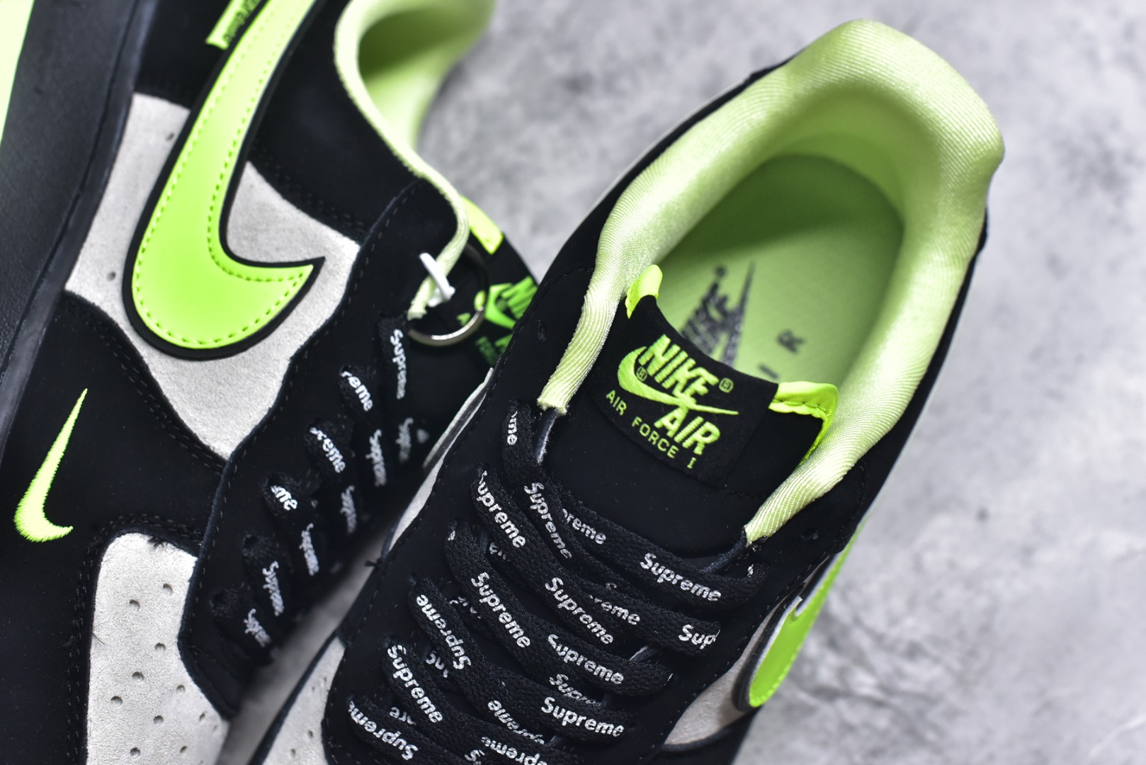 图片[9]-#Nk Air Force 1\’07 Low Supreme联名-黑夜荧光 空军一号低帮休闲板鞋 DF0188-009 #原楦头原纸板 原装鞋盒 定制五金配件 内置全掌气垫 原厂鞋底 尺码：36 36.5 37.5 38 38.5 39 40 40.5 41 42 42.5 43 44 44.5 45 9.D4-选品中心