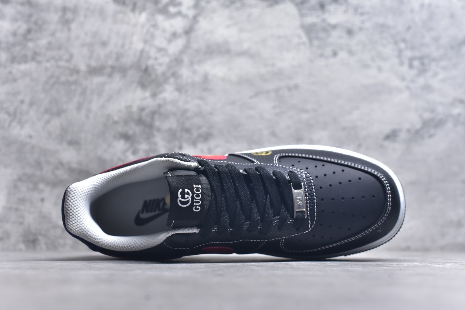 图片[4]-#Nike Air Force 1\’07 Low 古驰联名 黑红勾 空军一号低帮休闲板鞋 AH8462-001 #原楦头原纸板 原装鞋盒 定制五金配件 内置全掌气垫 原厂鞋底 尺码：36 36.5 37.5 38 38.5 39 40 40.5 41 42 42.5 43 44 44.5 45 9.D4-选品中心