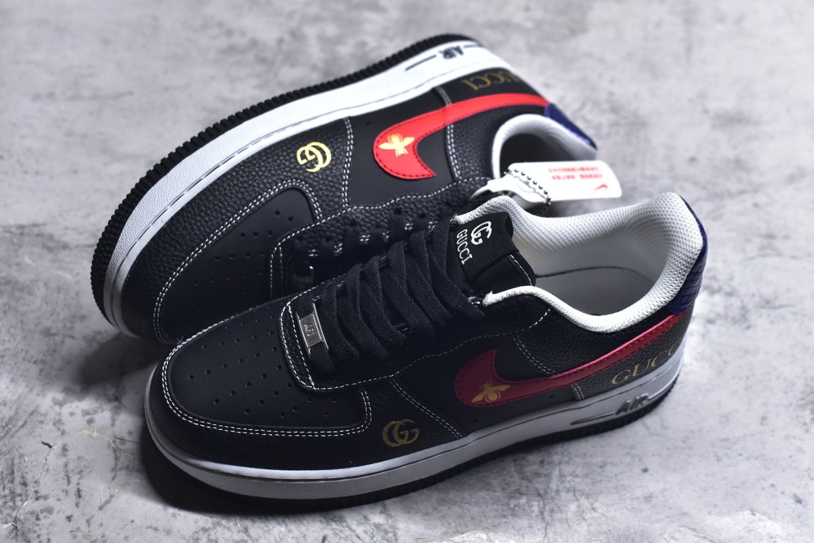 图片[7]-#Nike Air Force 1\’07 Low 古驰联名 黑红勾 空军一号低帮休闲板鞋 AH8462-001 #原楦头原纸板 原装鞋盒 定制五金配件 内置全掌气垫 原厂鞋底 尺码：36 36.5 37.5 38 38.5 39 40 40.5 41 42 42.5 43 44 44.5 45 9.D4-选品中心