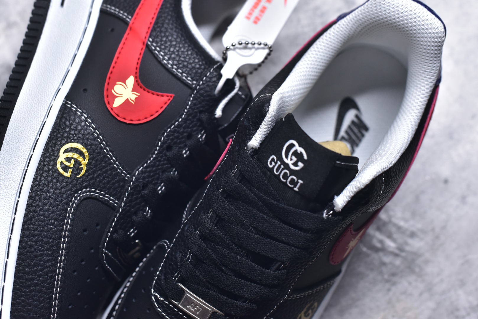 图片[9]-#Nike Air Force 1\’07 Low 古驰联名 黑红勾 空军一号低帮休闲板鞋 AH8462-001 #原楦头原纸板 原装鞋盒 定制五金配件 内置全掌气垫 原厂鞋底 尺码：36 36.5 37.5 38 38.5 39 40 40.5 41 42 42.5 43 44 44.5 45 9.D4-选品中心