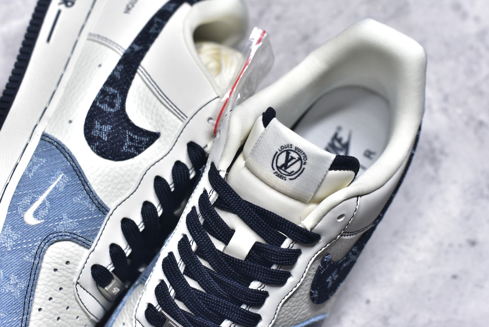 图片[9]-#Nike Air Force 1\’07 Low LV联名 拼接牛仔 空军一号低帮休闲板鞋 SC0601-556 #原楦头原纸板 原装鞋盒 定制五金配件 内置全掌气垫 原厂鞋底 尺码：36 36.5 37.5 38 38.5 39 40 40.5 41 42 42.5 43 44 44.5 45 9.D4-选品中心