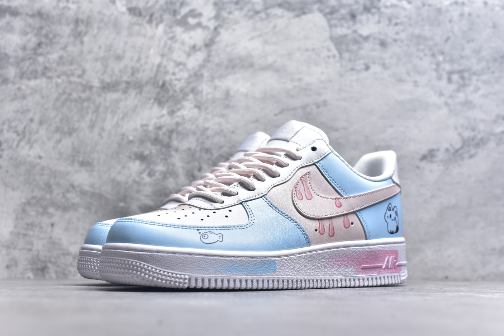 图片[2]-#Nike Air Force 1\’07 Low 小鱼小猫 空军一号低帮休闲板鞋 ZH0316-107 #定制皮料 定制鞋盒 原楦原纸板 纯正空军版型 内置全掌气垫 尺码：36 36.5 37.5 38 38.5 39 40 40.5 41 42 42.5 43 44 44.5 45 9.D4-选品中心