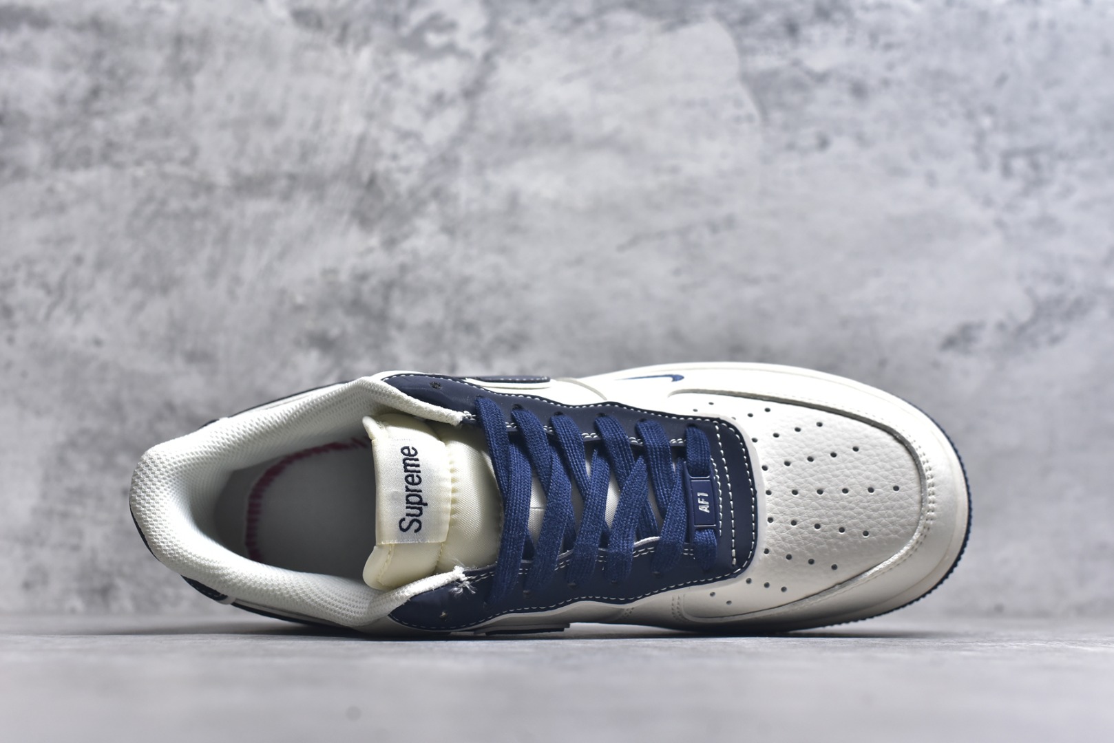 图片[4]-#Nk Air Force 1\’07 Low 石头岛Supreme联名-藏蓝米白 空军一号低帮休闲板鞋 BB1616-302 #原楦头原纸板 原装鞋盒 定制五金配件 内置全掌气垫 原厂鞋底 尺码：36 36.5 37.5 38 38.5 39 40 40.5 41 42 42.5 43 44 44.5 45 9.D4-选品中心