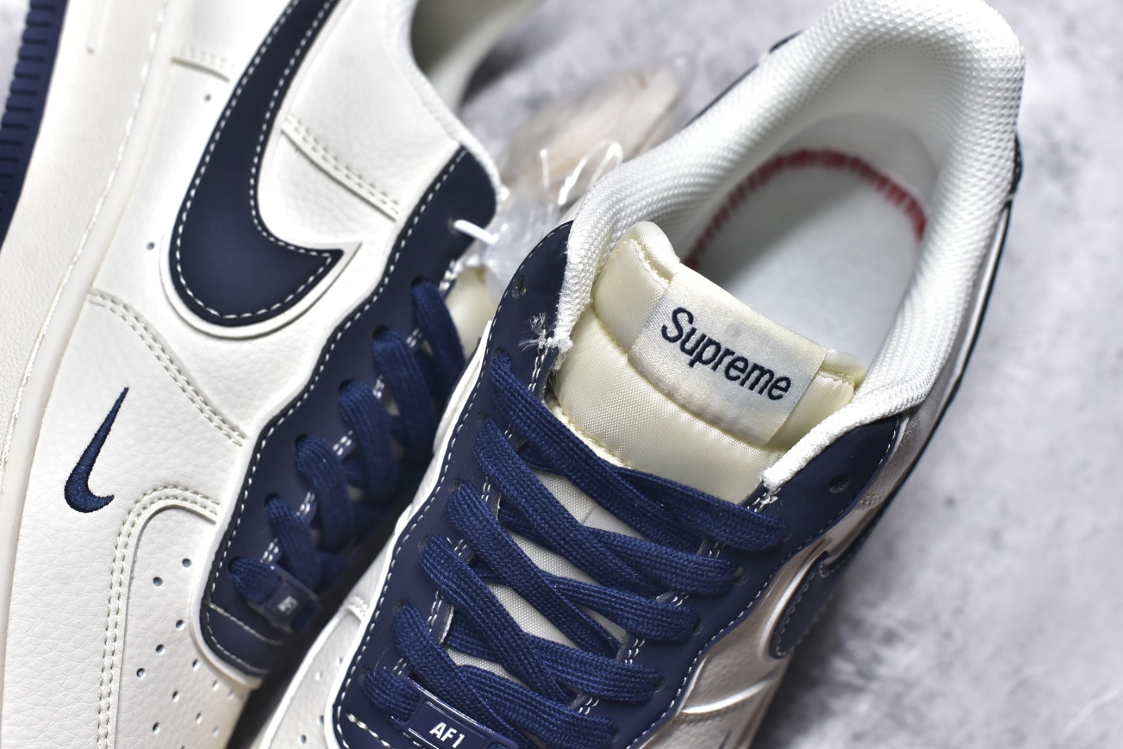 图片[9]-#Nk Air Force 1\’07 Low 石头岛Supreme联名-藏蓝米白 空军一号低帮休闲板鞋 BB1616-302 #原楦头原纸板 原装鞋盒 定制五金配件 内置全掌气垫 原厂鞋底 尺码：36 36.5 37.5 38 38.5 39 40 40.5 41 42 42.5 43 44 44.5 45 9.D4-选品中心