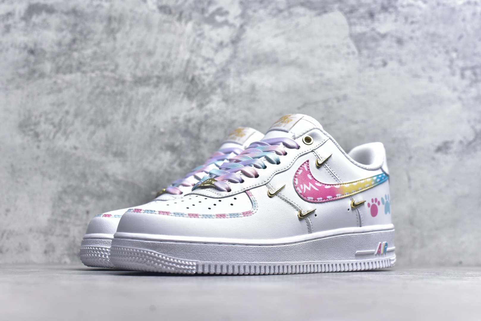 图片[2]-#Nike Air Force 1\’07 Low 四勾彩虹蛋糕 空军一号低帮休闲板鞋 ZH0316-115 #定制皮料 定制鞋盒 原楦原纸板 纯正空军版型 内置全掌气垫 尺码：36 36.5 37.5 38 38.5 39 40 40.5 41 42 42.5 43 44 44.5 45 9.D4-选品中心