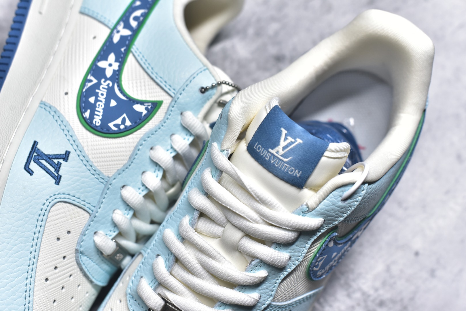 图片[9]-#Nike Air Force 1\’07 Low LV联名 白蓝 空军一号低帮休闲板鞋 YF9511-809 #原楦头原纸板 高端定制鞋盒 原厂鞋底 超高清洁度 细节完美 尺码：36 36.5 37.5 38 38.5 39 40 40.5 41 42 42.5 43 44 44.5 45 9.D4-选品中心