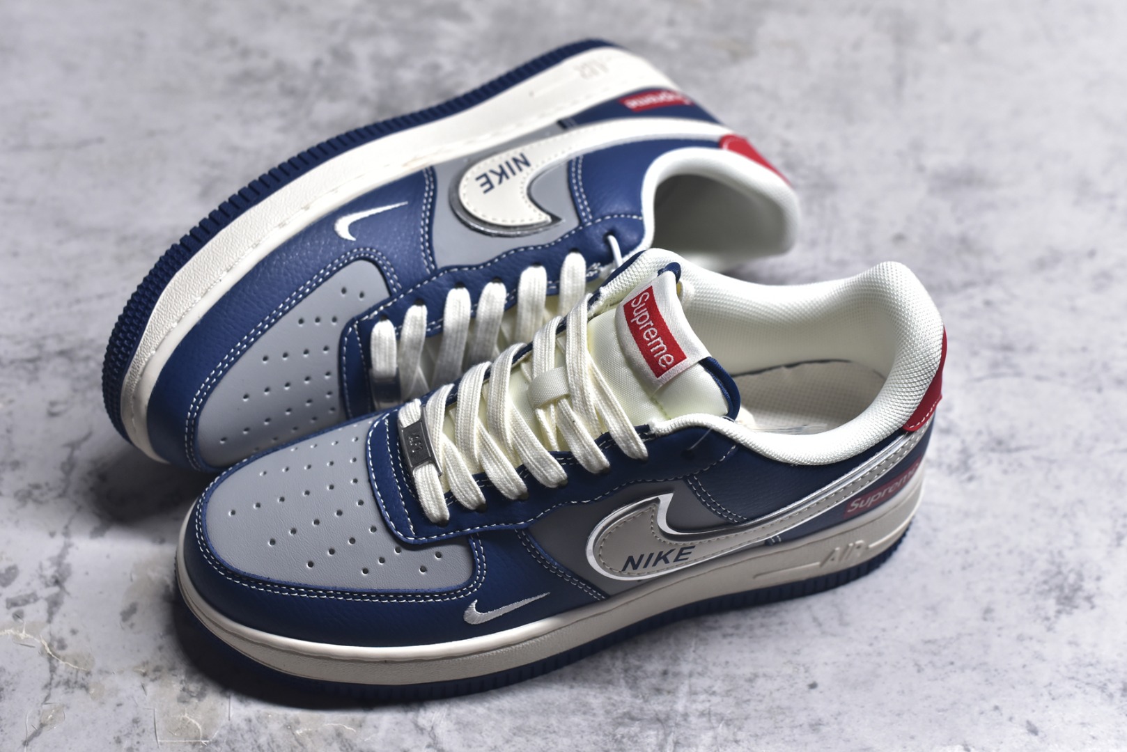 图片[7]-#Nike Air Force 1\’07 Low Superme联名 白蓝灰红 空军一号低帮休闲板鞋 XD2588-602 #原楦头原纸板 原装鞋盒 定制五金配件 内置全掌气垫 原厂鞋底 尺码：36 36.5 37.5 38 38.5 39 40 40.5 41 42 42.5 43 44 44.5 45 9.D4-选品中心