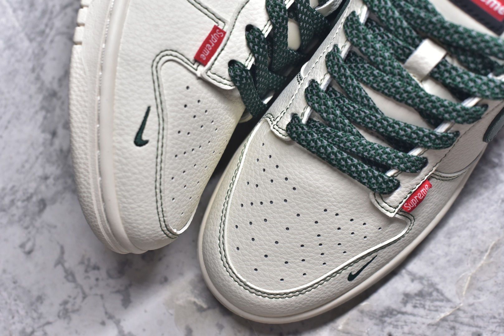 图片[8]-#Nike SB Dunk Low Sup系列 米白绿勾 空军一号低帮休闲板鞋 FC1688-222 #定制鞋盒 大厂纯原品质出货 超高清洁度 皮料切割干净无任何毛边 细节完美 尺码：36 36.5 37.5 38 36.5 39 40 40.5 41 42 42.5 43 44 44.5 45 9.E5-选品中心