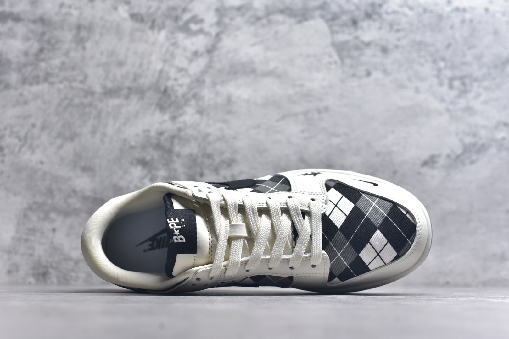 图片[4]-#Nike SB Dunk Low BAPE联名 白黑网格 高端定制 低帮休闲板鞋 SC0601-463 #定制鞋盒 大厂纯原品质出货 超高清洁度 皮料切割干净无任何毛边 细节完美 尺码：36 36.5 37.5 38 38.5 39 40 40.5 41 42 42.5 43 44 44.5 45 9.E5-选品中心