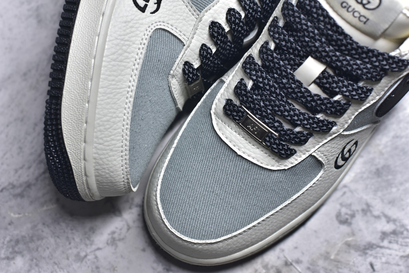 图片[8]-#Nike Air Force 1\’07 Low 古驰联名 白灰黑 空军一号低帮休闲板鞋 YF9511-808 #原楦头原纸板 原装鞋盒 定制五金配件 内置全掌气垫 原厂鞋底 尺码：36 36.5 37.5 38 38.5 39 40 40.5 41 42 42.5 43 44 44.5 45 9.D4-选品中心