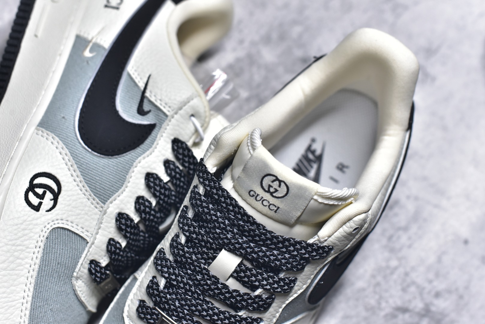 图片[9]-#Nike Air Force 1\’07 Low 古驰联名 白灰黑 空军一号低帮休闲板鞋 YF9511-808 #原楦头原纸板 原装鞋盒 定制五金配件 内置全掌气垫 原厂鞋底 尺码：36 36.5 37.5 38 38.5 39 40 40.5 41 42 42.5 43 44 44.5 45 9.D4-选品中心