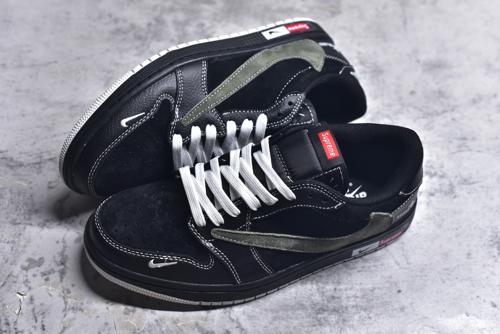 图片[7]-#Nike Air Jordan 1 Low 定制配色 supreme联名 定制AJ联名-高端定制 低帮复古文化板鞋 #定制鞋盒 大厂纯原品质出货 超高清洁度 皮料切割干净无任何毛边 细节完美 货号：DZ5899 025 尺码：36 36.5 37.5 38 38.5 39 40 40.5 41 42 42.5 43 44 44.5 45-选品中心