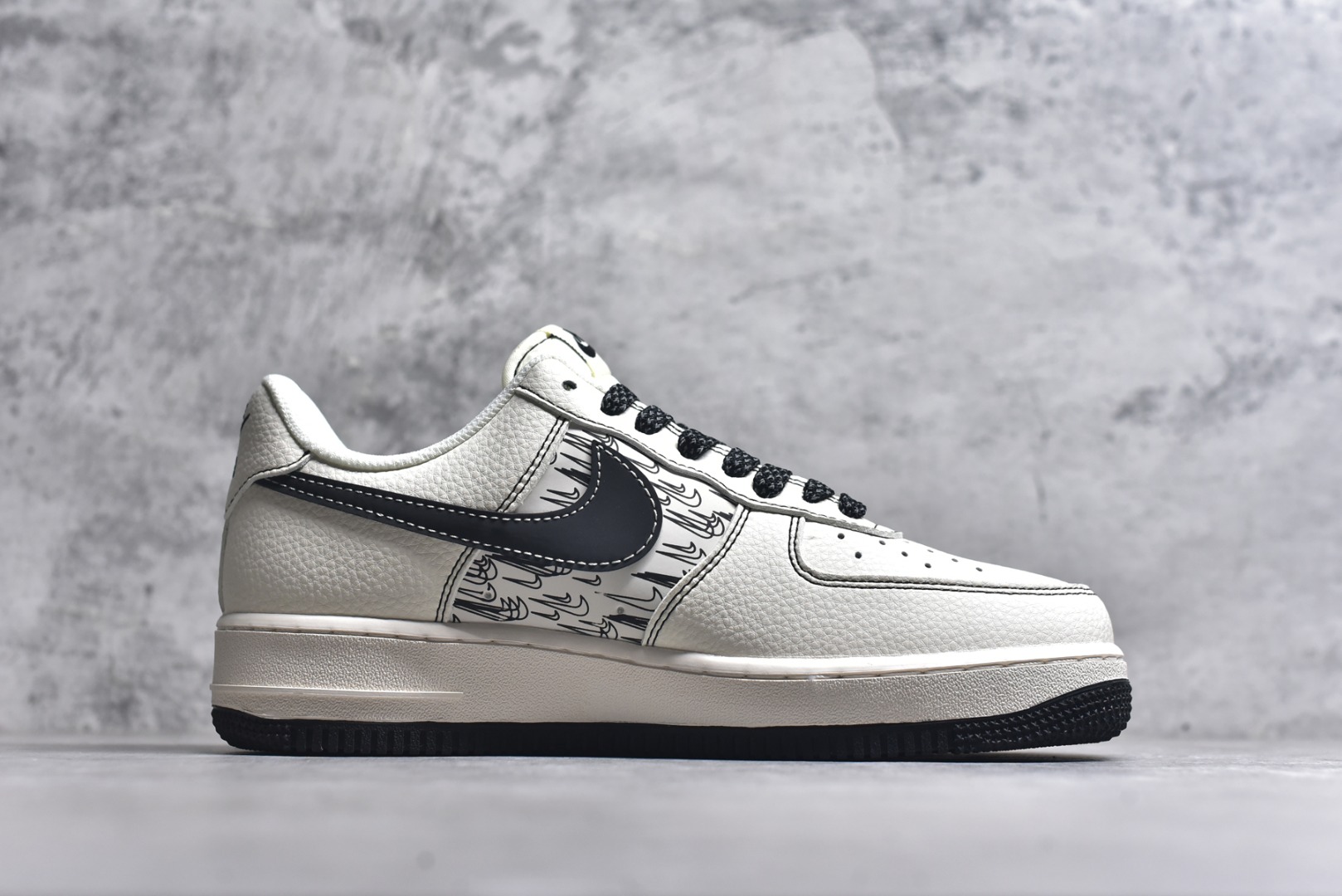 图片[3]-#Nike Air Force 1\’07 Low 耐克联名 米黑多重勾 空军一号定制低帮休闲板鞋 HH7518-068 #原楦头原纸板 原装鞋盒 定制五金配件 内置全掌气垫 原厂鞋底 尺码：36 36.5 37.5 38 38.5 39 40 40.5 41 42 42.5 43 44 44.5 45 9.D4-选品中心
