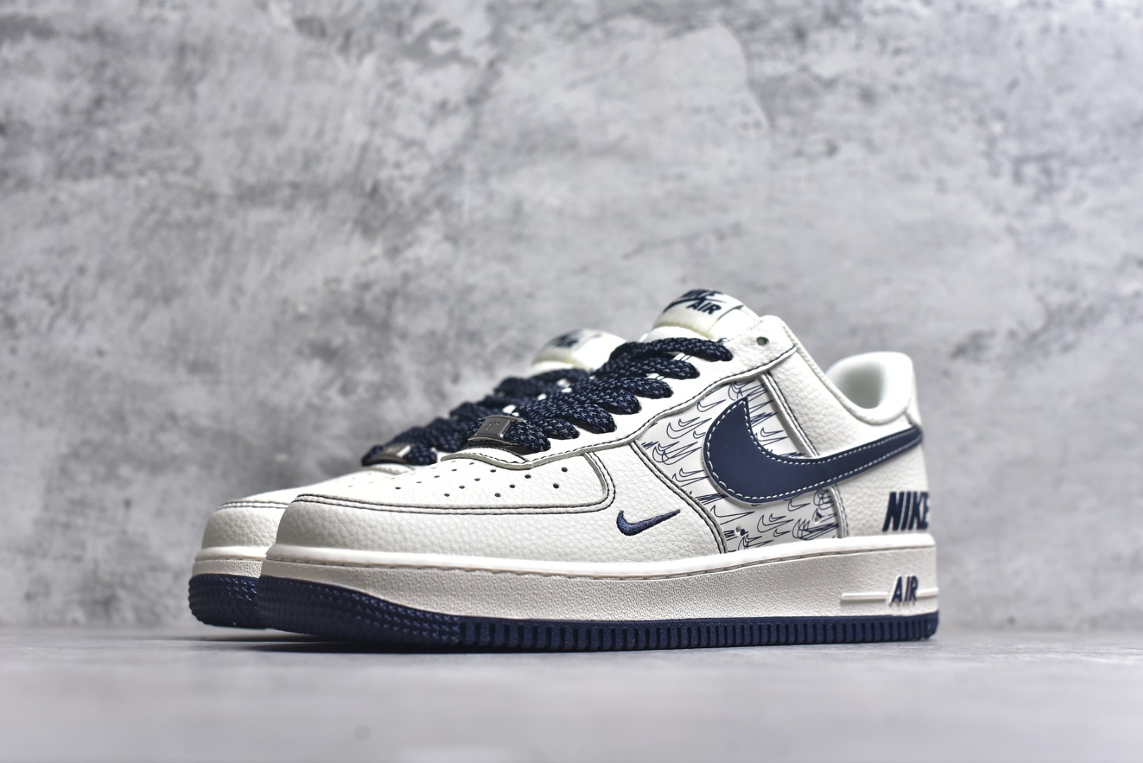图片[2]-#Nike Air Force 1\’07 Low 耐克联名 深蓝多重勾 空军一号低帮休闲板鞋 HH7518-069 #原楦头原纸板 原装鞋盒 定制五金配件 内置全掌气垫 原厂鞋底 尺码：36 36.5 37.5 38 38.5 39 40 40.5 41 42 42.5 43 44 44.5 45 9.D4-选品中心