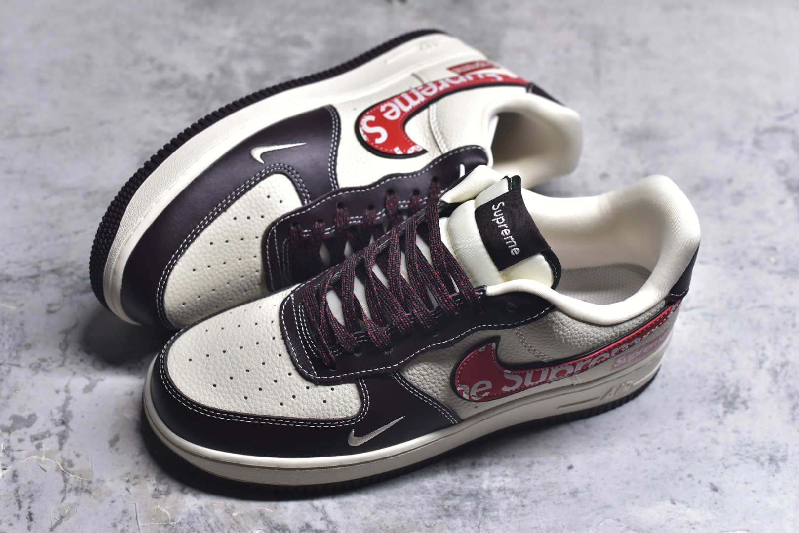 图片[7]-#海外爆款限量发售！公司级Nike Air Force 1 \’07 Low “Supreme联名——字母红勾”空军一号 高端定制 低帮 运动鞋 休闲鞋 折边针车 工艺难度大 原楦头原纸板 原装鞋盒 定制五金配件 内置全掌气垫 原厂鞋底 货号：KJ1688-019 尺码：36 36.5 37.5 38 38.5 39 40 40.5 41 42 42.5 43 44 44.5 45-选品中心