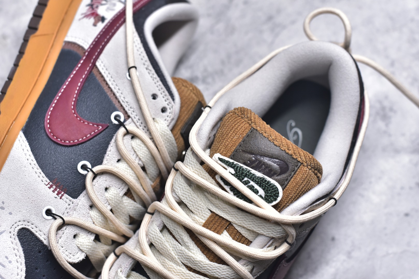 图片[9]-#Nike SB Dunk Low 绑带 周年高端定制 低帮休闲板鞋 HQ3459-212 #定制鞋盒 超高清洁度 皮料切割干净无任何毛边 细节完美 尺码：36 36.5 37.5 38 38.5 39 40 40.5 41 42 42.5 43 44-选品中心