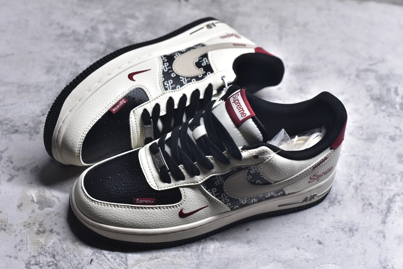 图片[7]-#Nike Air Force 1\’07 Low 联名 米白黑黑红 高端定制 低帮休闲板鞋 XD2588-610 #定制鞋盒 大厂纯原品质出货 超高清洁度 皮料切割干净无任何毛边 细节完美 尺码：36 36.5 37.5 38 38.5 39 40 40.5 41 42 42.5 43 44 44.5 45 9.D4-选品中心