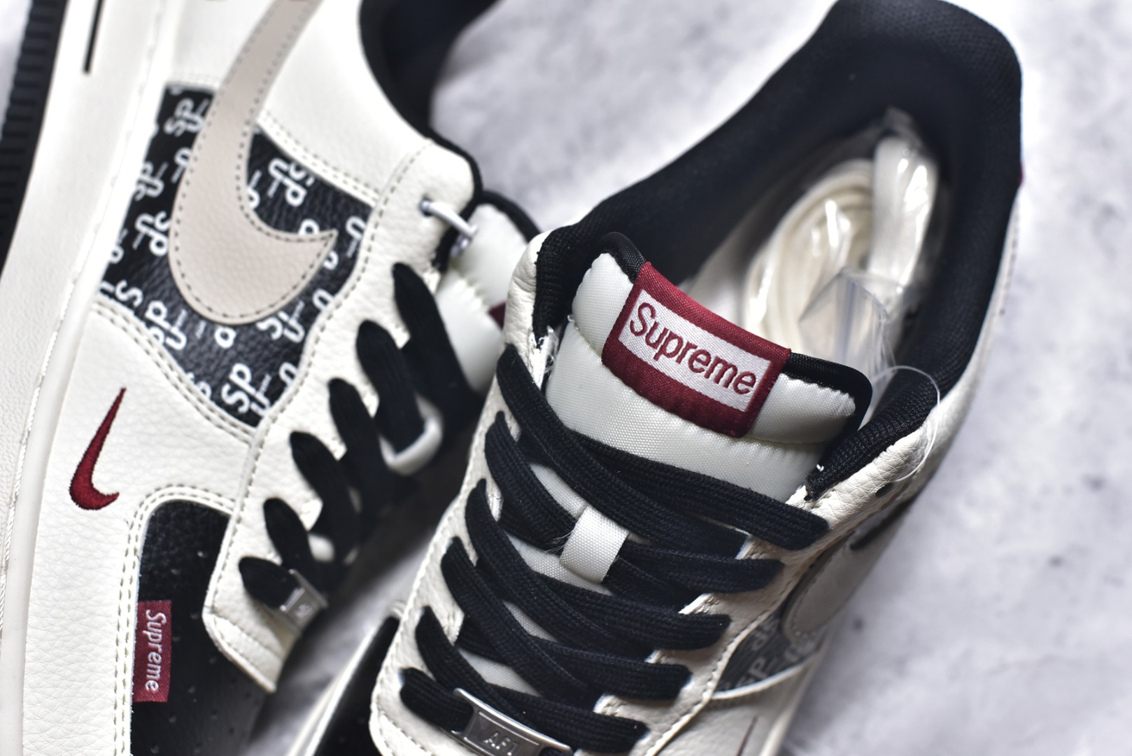 图片[9]-#Nike Air Force 1\’07 Low 联名 米白黑黑红 高端定制 低帮休闲板鞋 XD2588-610 #定制鞋盒 大厂纯原品质出货 超高清洁度 皮料切割干净无任何毛边 细节完美 尺码：36 36.5 37.5 38 38.5 39 40 40.5 41 42 42.5 43 44 44.5 45 9.D4-选品中心