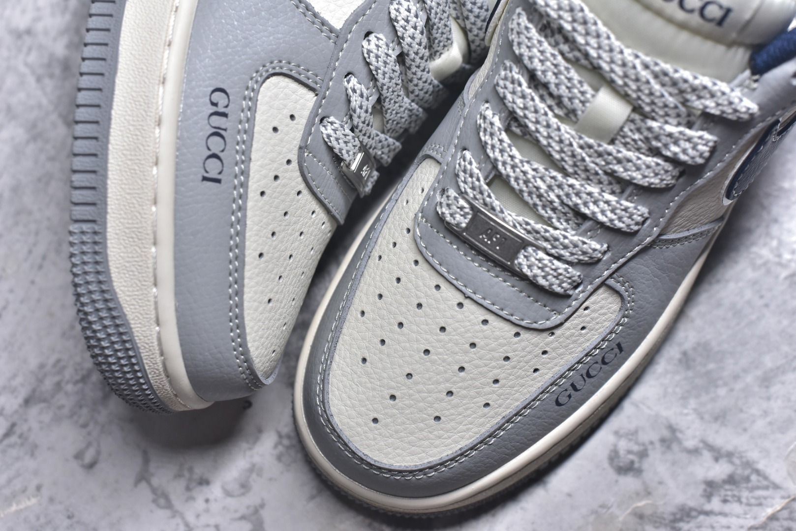 图片[8]-#Nike Air Force 1\’07 Low 古驰联名 灰蓝勾 空军一号低帮休闲板鞋 XS1958-543 #原楦头原纸板 原装鞋盒 定制五金配件 内置全掌气垫 原厂鞋底 尺码：36 36.5 37.5 38 38.5 39 40 40.5 41 42 42.5 43 44 44.5 45 9.D4-选品中心