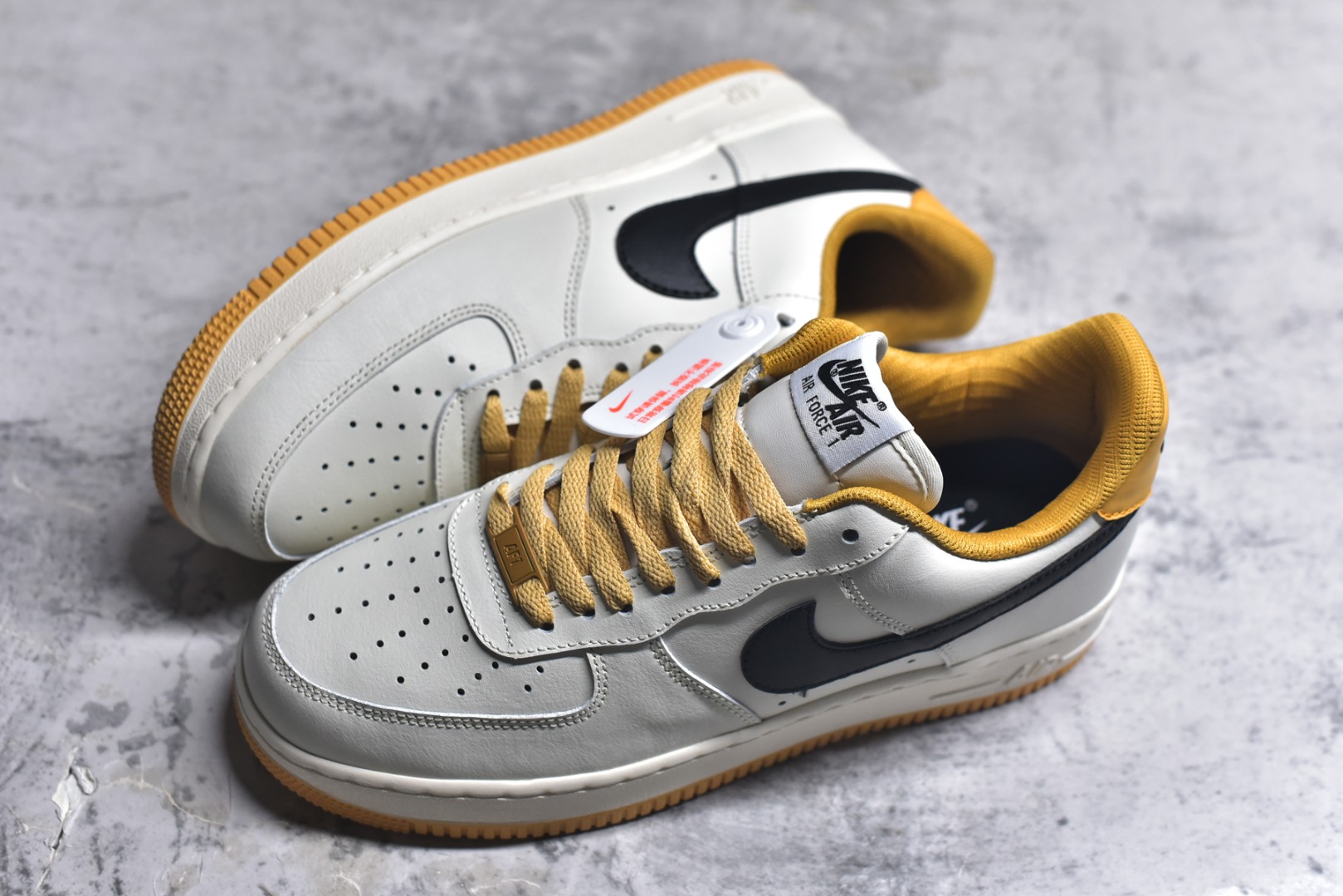 图片[7]-#NK By You Air Force 1\’07 Low Retro SP空军一号低帮经典百搭休闲运动板鞋“皮革米白姜黄黑钩子”FD9063-101尺码：36 36.5 37.5 38 38.5 39 40 40.5 41 42 42.5 43 44 44.5 45-选品中心