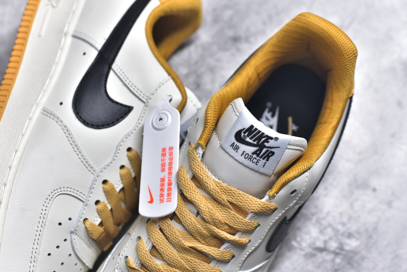 图片[9]-#NK By You Air Force 1\’07 Low Retro SP空军一号低帮经典百搭休闲运动板鞋“皮革米白姜黄黑钩子”FD9063-101尺码：36 36.5 37.5 38 38.5 39 40 40.5 41 42 42.5 43 44 44.5 45-选品中心