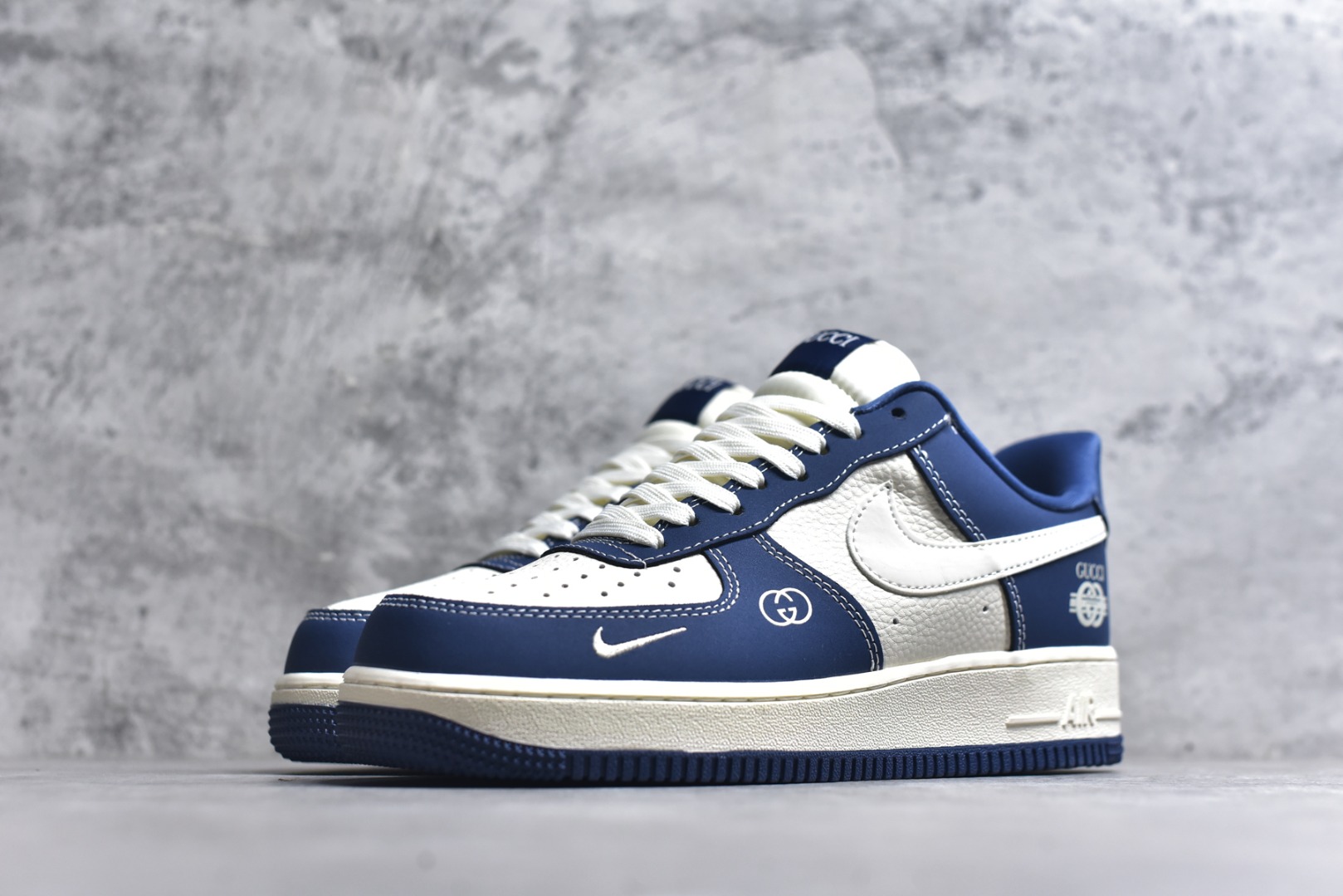 图片[2]-#NIke Air Force 1 \’07 Low “古驰联名——海涛蓝”空军一号 低帮 运动鞋 休闲鞋 折边针车 工艺难度大 原楦头原纸板 原装鞋盒 定制五金配件 内置全掌气垫 原厂鞋底 货号：KK1988-085 尺码：36 36.5 37.5 38 38.5 39 40 40.5 41 42 42.5 43 44 44.5 45-选品中心