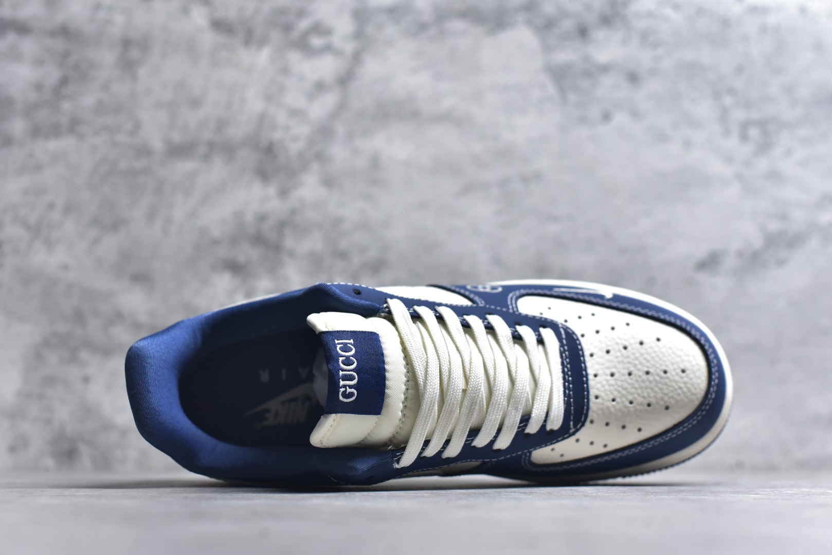 图片[4]-#NIke Air Force 1 \’07 Low “古驰联名——海涛蓝”空军一号 低帮 运动鞋 休闲鞋 折边针车 工艺难度大 原楦头原纸板 原装鞋盒 定制五金配件 内置全掌气垫 原厂鞋底 货号：KK1988-085 尺码：36 36.5 37.5 38 38.5 39 40 40.5 41 42 42.5 43 44 44.5 45-选品中心