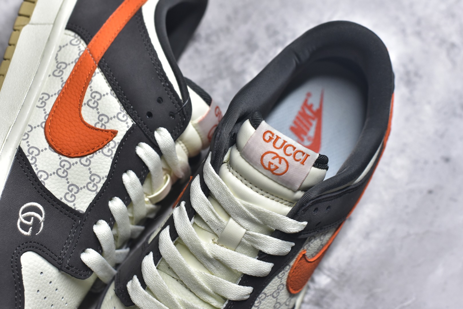 图片[9]-#Nike SB Dunk Low“GUCCI联名——白灰桔” 高端定制 低帮休闲板鞋 定制鞋盒 Ortholite鞋垫透气防臭 大厂纯原品质出货 超高清洁度 皮料切割干净无任何毛边 细节完美 货号：YF9511-923 尺码：36 36.5 37.5 38 38.5 39 40 40.5 41 42 42.5 43 44 44.5 45-选品中心
