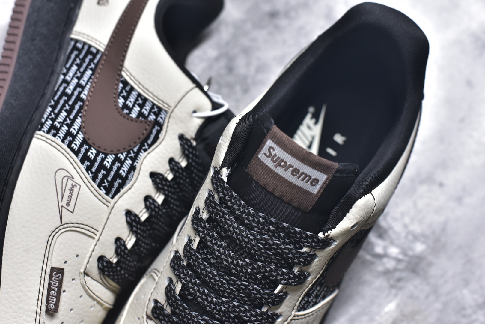 图片[9]-#海外爆款限量发售！高端定制Nike Air Force 1 \’07 Low “Superme联名—— 米白黑棕” 高端定制 低帮休闲板鞋 定制鞋盒 大厂纯原品质出货 超高清洁度 皮料切割干净无任何毛边 细节完美 货号：KD1688-004 尺码：36 36.5 37.5 38 38.5 39 40 40.5 41 42 42.5 43 44 44.5 45-选品中心