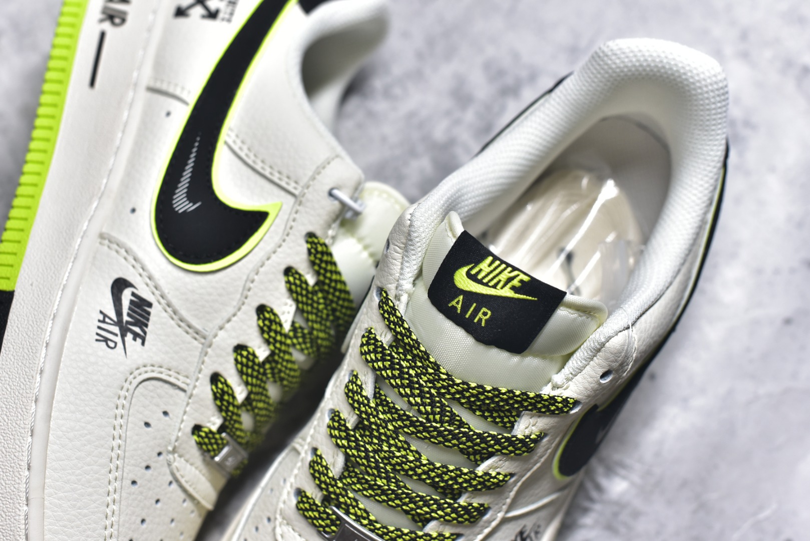 图片[9]-#海外限量发售！公司级Nike Air Force 1 \’07 Low “OFF-WHITE联名——双拼米黑绿”空军一号 低帮 运动鞋 休闲鞋 折边针车 工艺难度大 原楦头原纸板 原装鞋盒 定制五金配件 内置全掌气垫 原厂鞋底 货号：QW5836-023 尺码：36 36.5 37.5 38 38.5 39 40 40.5 41 42 42.5 43 44 44.5 45-选品中心