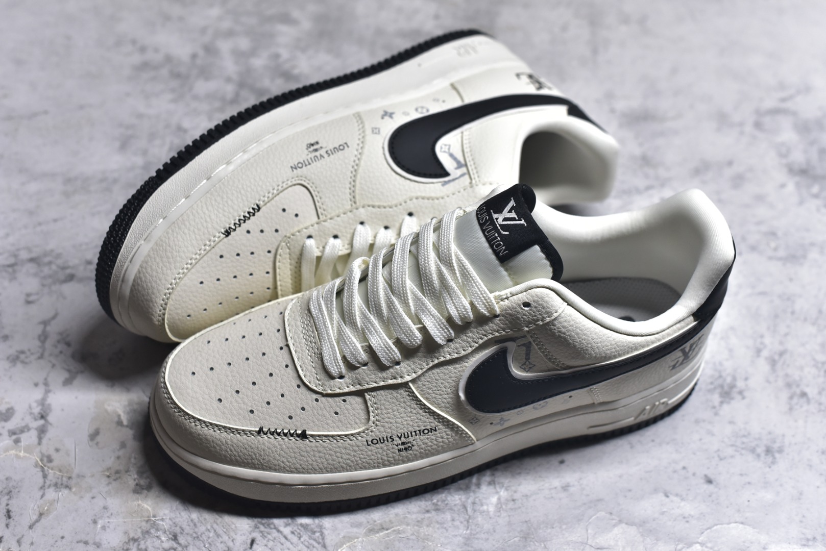图片[7]-#海外限量发售！公司级Nike Air Force 1 \’07 Low “LV联名——车线米黑勾”空军一号 低帮 运动鞋 休闲鞋 折边针车 工艺难度大 原楦头原纸板 原装鞋盒 定制五金配件 内置全掌气垫 原厂鞋底 货号：LD1999-001 尺码：36 36.5 37.5 38 38.5 39 40 40.5 41 42 42.5 43 44 44.5 45-选品中心