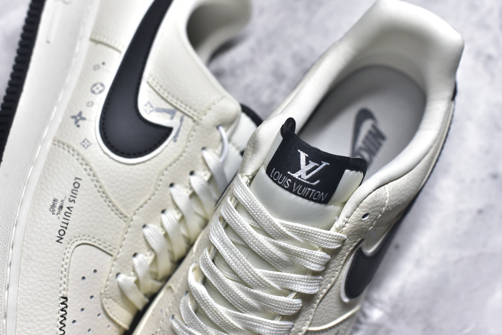 图片[9]-#海外限量发售！公司级Nike Air Force 1 \’07 Low “LV联名——车线米黑勾”空军一号 低帮 运动鞋 休闲鞋 折边针车 工艺难度大 原楦头原纸板 原装鞋盒 定制五金配件 内置全掌气垫 原厂鞋底 货号：LD1999-001 尺码：36 36.5 37.5 38 38.5 39 40 40.5 41 42 42.5 43 44 44.5 45-选品中心