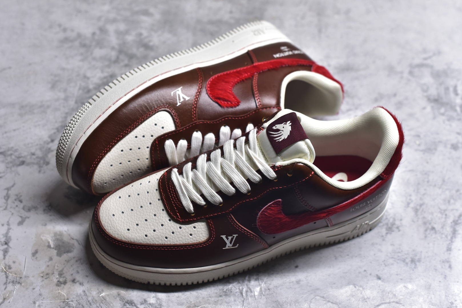 图片[7]-#Nike Air Force 1\’07 Low 马年限定 复古棕咖赤红 空军一号低帮休闲板鞋 #原楦头原纸板 高端定制鞋盒 原厂鞋底 超高清洁度 细节完美 货号：FV3694-103 尺码：36 36.5 37.5 38 38.5 39 40 40.5 41 42 42.5 43 44 44.5 45-选品中心
