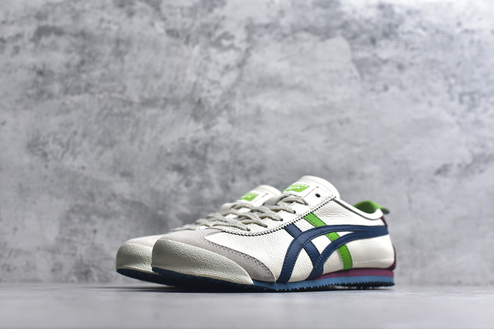 图片[2]-#Onitsuka Tiger鬼塚虎 MEXICO 66 进口皮料 一比一复刻 舒适百搭 低帮 板鞋 男女同款 T9米色蓝绿 1183A201-115 尺码 35 36 37 37.5 38 39 39.5 40 40.5 41.5 42 42.5 43.5 44 44.5 45-选品中心