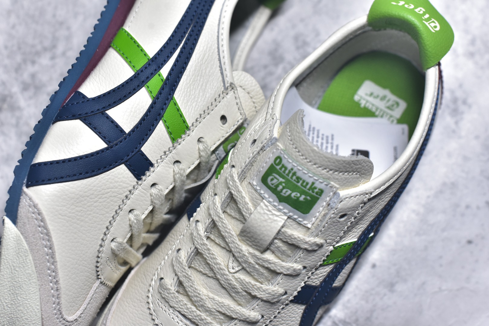 图片[9]-#Onitsuka Tiger鬼塚虎 MEXICO 66 进口皮料 一比一复刻 舒适百搭 低帮 板鞋 男女同款 T9米色蓝绿 1183A201-115 尺码 35 36 37 37.5 38 39 39.5 40 40.5 41.5 42 42.5 43.5 44 44.5 45-选品中心