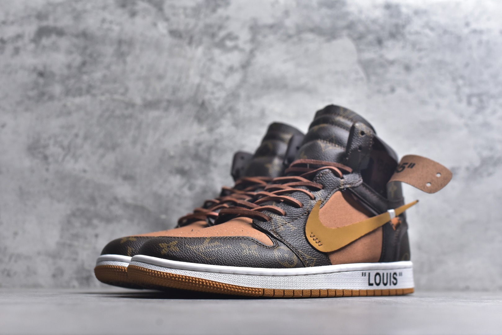 图片[2]-#Louis Vuitton x OFF-WHITE x Air Jordan 1 三方联名 棕色 货号：FP7139 300 尺码：40 40.5 41 42 42.5 43 44 44.5 45 46-选品中心