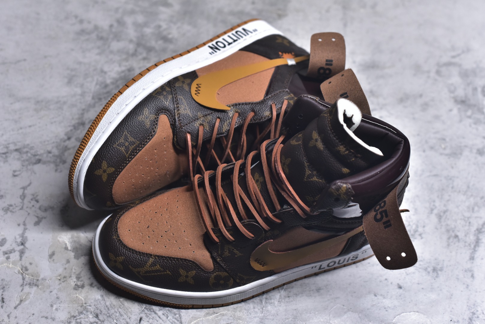 图片[7]-#Louis Vuitton x OFF-WHITE x Air Jordan 1 三方联名 棕色 货号：FP7139 300 尺码：40 40.5 41 42 42.5 43 44 44.5 45 46-选品中心