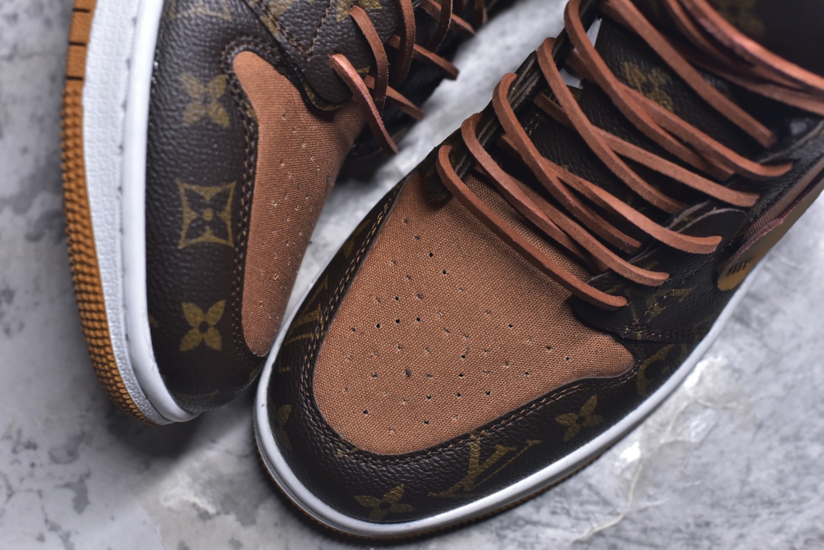 图片[8]-#Louis Vuitton x OFF-WHITE x Air Jordan 1 三方联名 棕色 货号：FP7139 300 尺码：40 40.5 41 42 42.5 43 44 44.5 45 46-选品中心