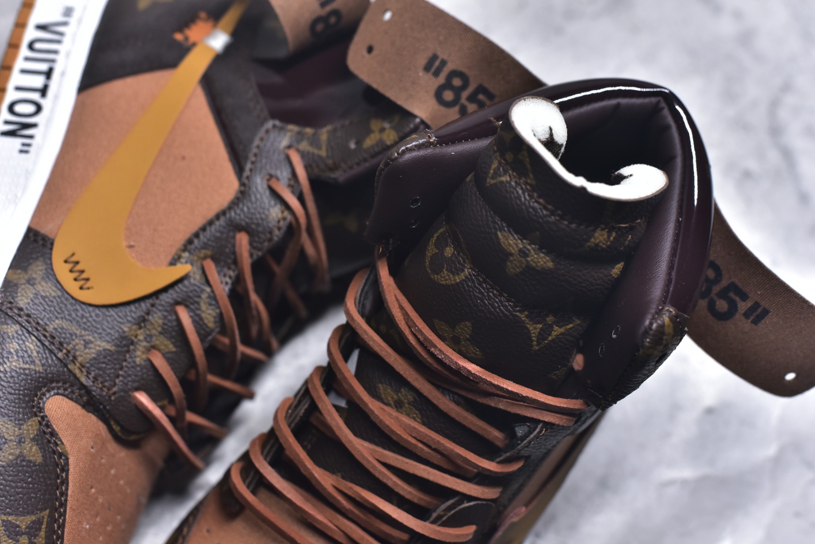 图片[9]-#Louis Vuitton x OFF-WHITE x Air Jordan 1 三方联名 棕色 货号：FP7139 300 尺码：40 40.5 41 42 42.5 43 44 44.5 45 46-选品中心