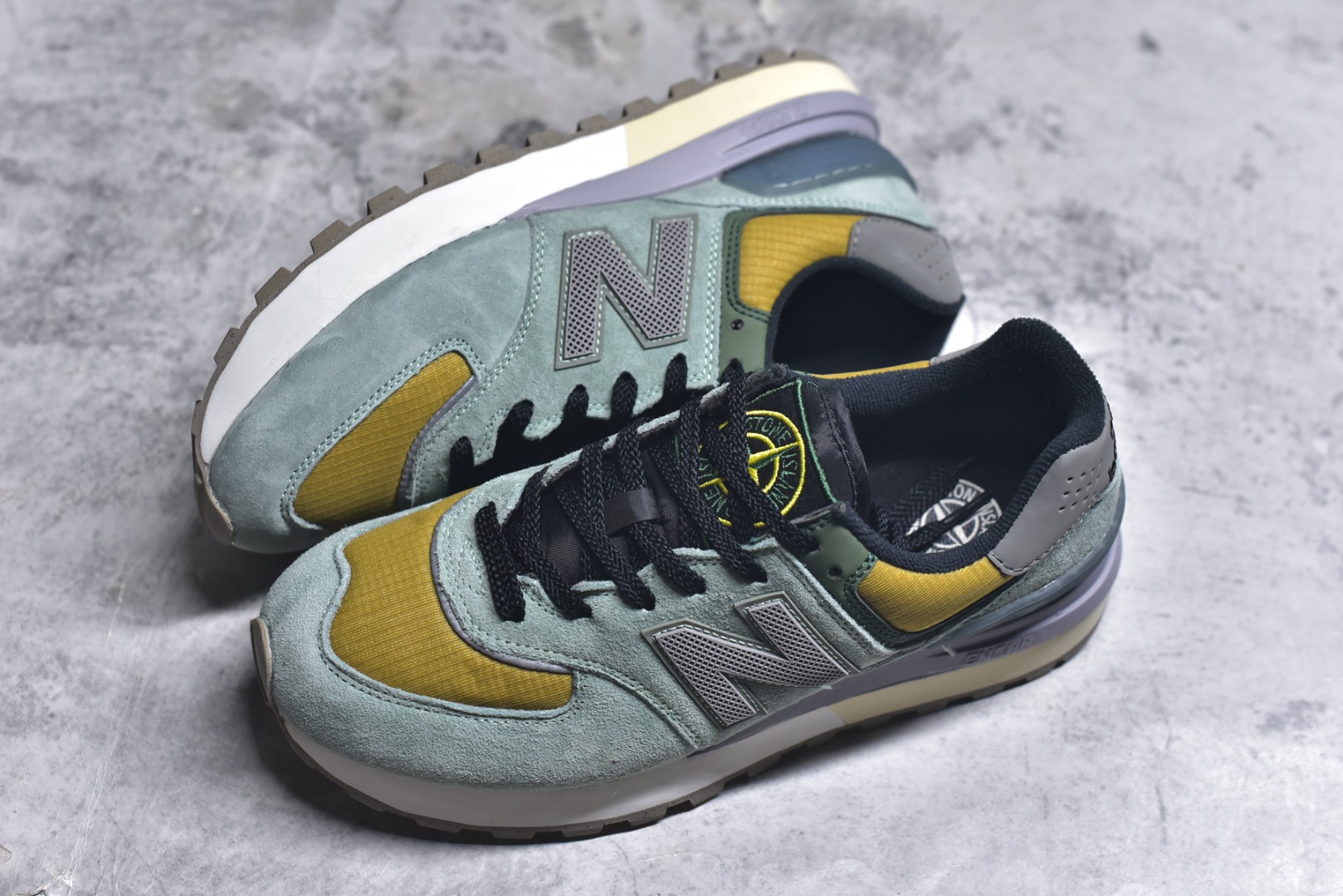 图片[7]-#New Balance NB 574 x 石头岛 复古运动跑步鞋 采用猪巴革组合网织物鞋面材质 全新4层组合独立私模大底 货号：U574LGTN 尺码：36 36.5 37.5 38 38.5 39 40 40.5 41.5 42 42.5 43 44 45-选品中心
