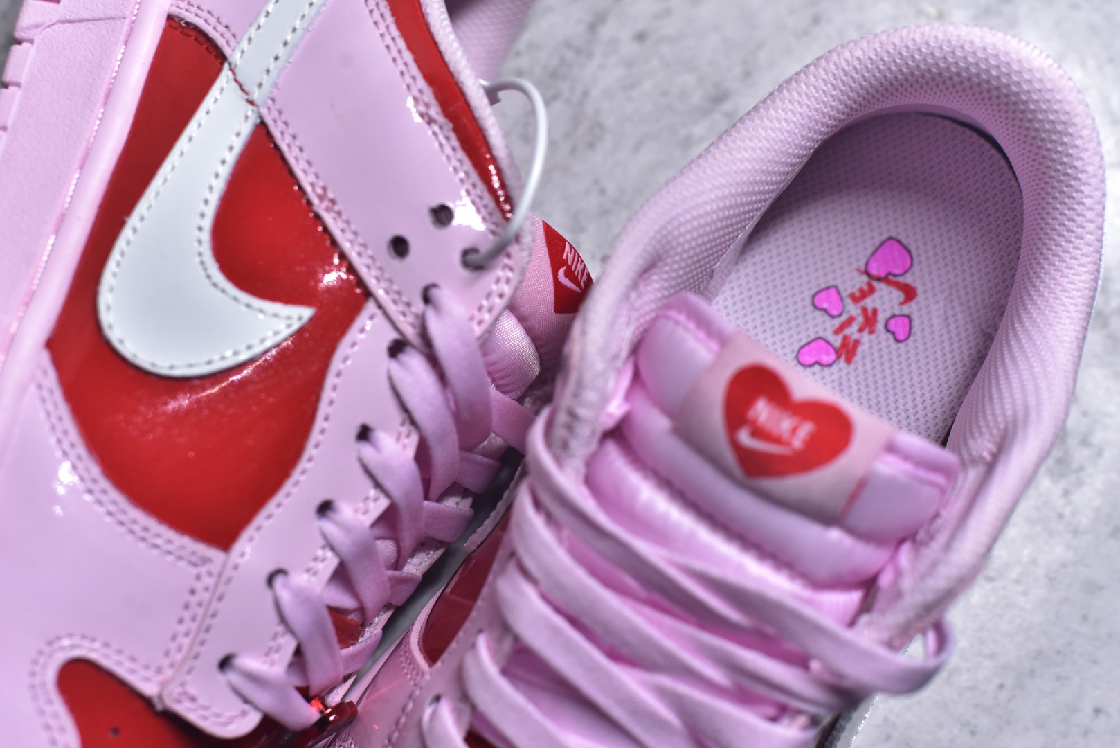 图片[9]-#Nike NIKE DUNK LOW BG 情人节限定 耐克休闲板鞋 原装头层材料 用料绝不含糊 独家版型蒸餾加工帶來的是更好的视觉和脚感体验 清洁度 电绣工艺 皮料切割干净无任何毛边 细节完美 尺码：36-45（半）-选品中心